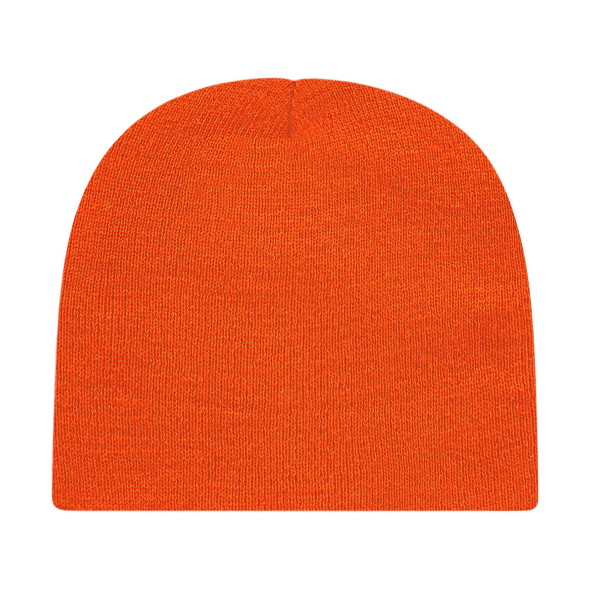 Cap America Rib Knit Beanie Embroidery - Orange - Photo