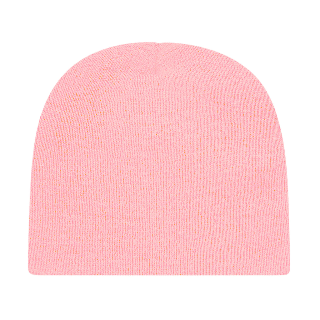 Cap America Rib Knit Beanie Embroidery - Pink - Photo