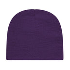 Cap America Rib Knit Beanie Embroidery - Purple - Photo