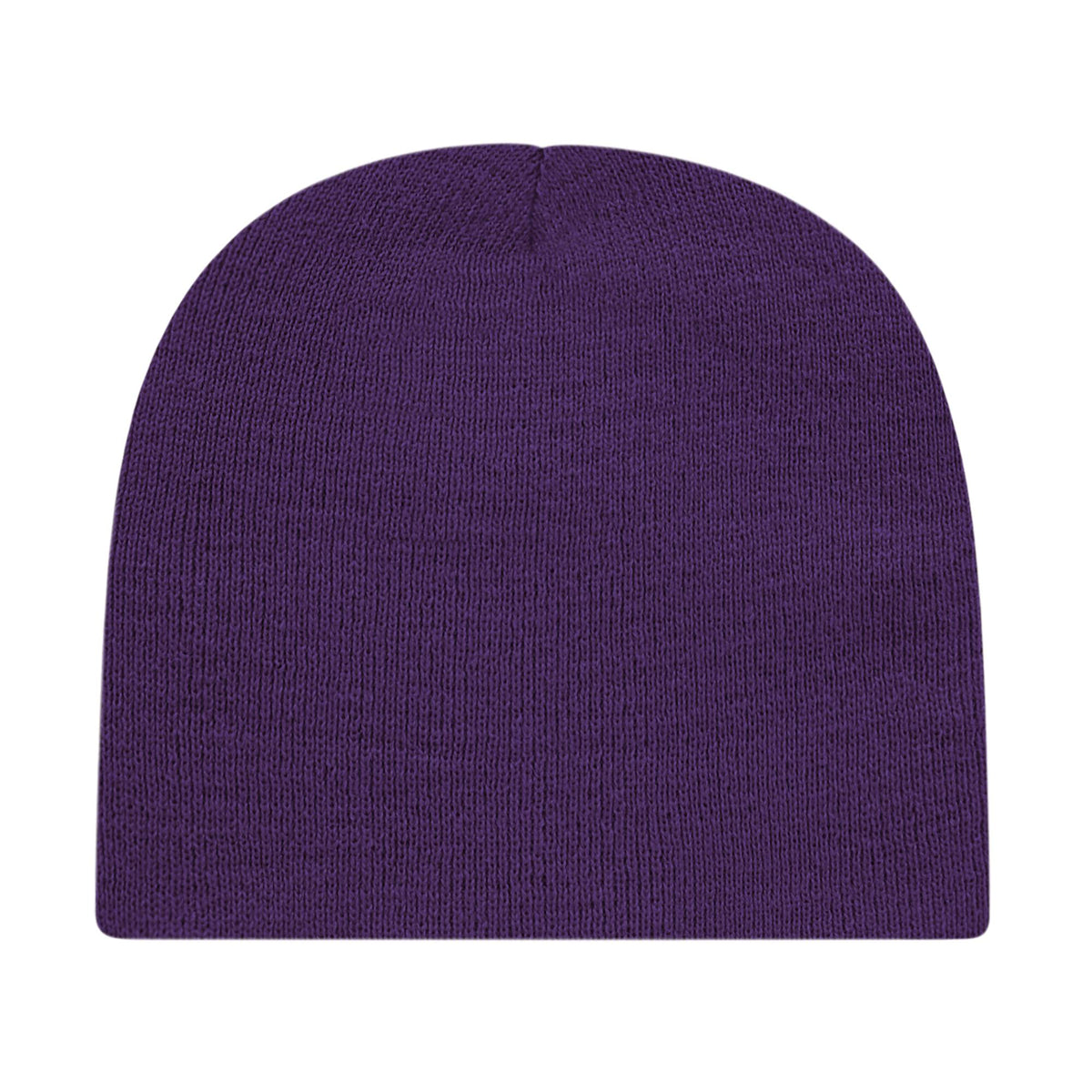 Cap America Rib Knit Beanie Embroidery - Purple - Photo