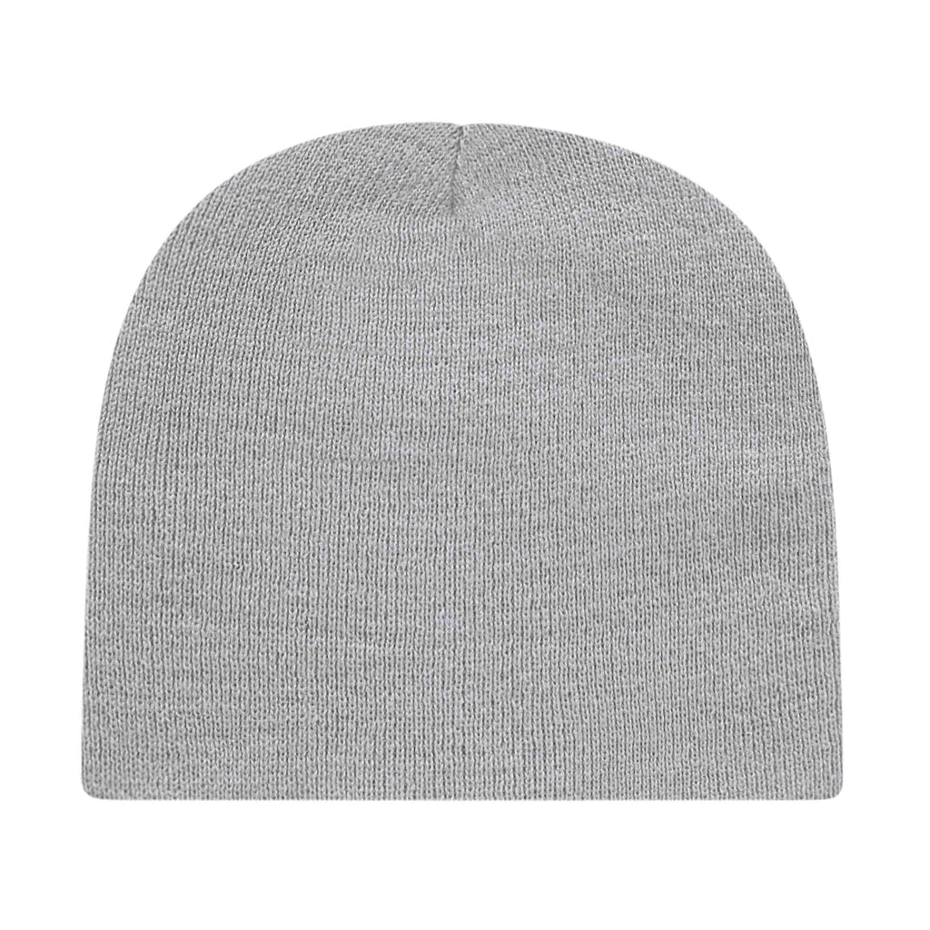 Cap America Rib Knit Beanie Embroidery - Silver - Photo