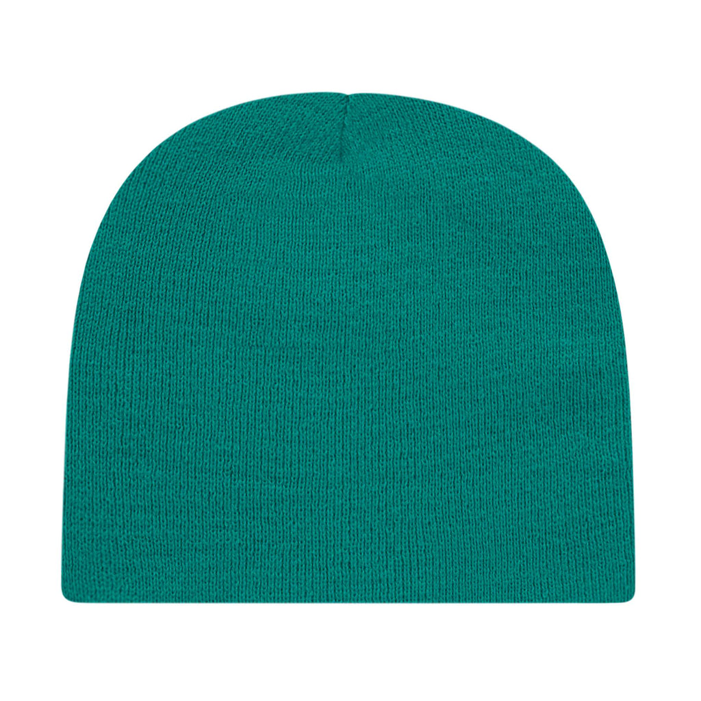 Cap America Rib Knit Beanie Embroidery - Teal - Photo