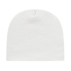 Cap America Rib Knit Beanie Embroidery - White - Photo