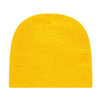 Cap America Rib Knit Beanie Embroidery - Yellow - Photo