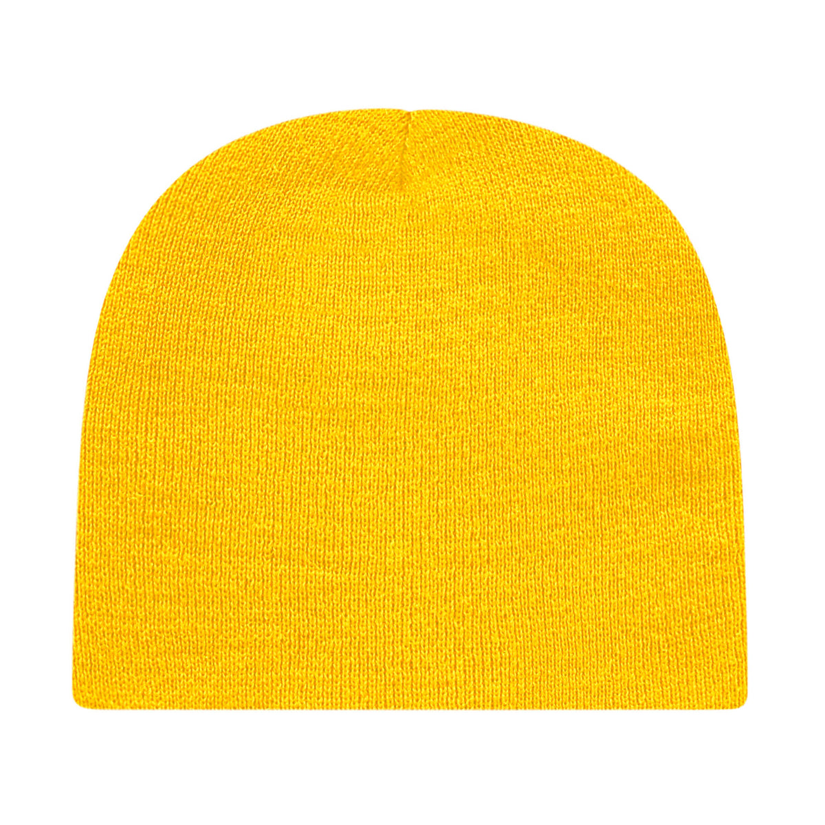 Cap America Rib Knit Beanie Embroidery - Yellow - Photo