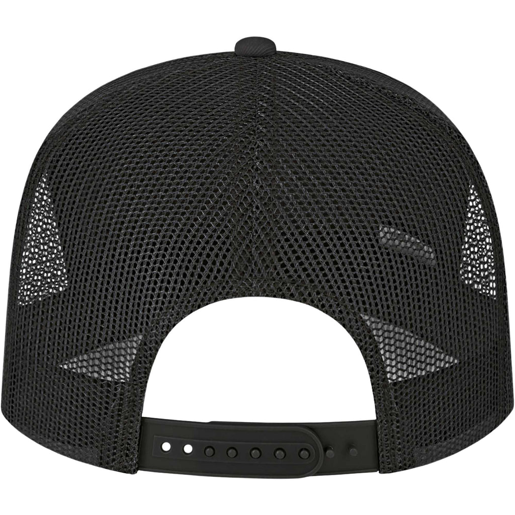 Cap America Seven Panel Trucker Cap Embroidery - Black/Black - Back