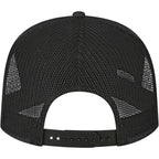 Cap America Seven Panel Trucker Cap Embroidery - Black/Black - Back