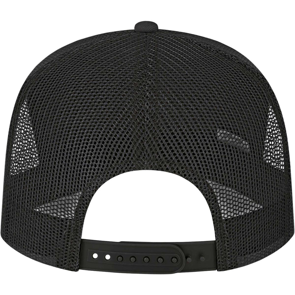 Cap America Seven Panel Trucker Cap Embroidery - Black/Black - Back