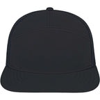Cap America Seven Panel Trucker Cap Embroidery - Black/Black - Front