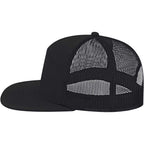 Cap America Seven Panel Trucker Cap Embroidery - Black/Black - Left Side