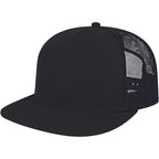 Cap America Seven Panel Trucker Cap Embroidery - Black/Black - Right Angle