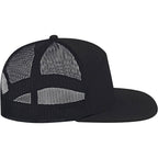 Cap America Seven Panel Trucker Cap Embroidery - Black/Black - Right Side