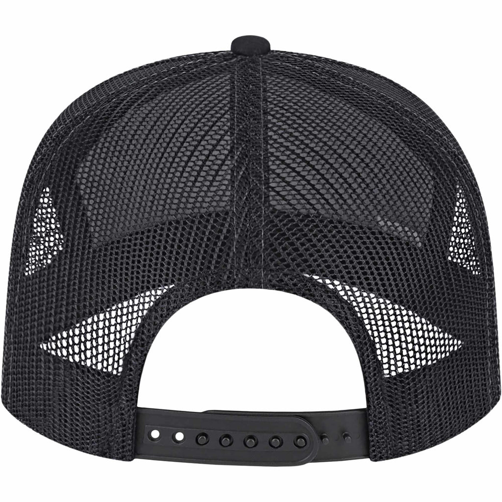 Cap America Seven Panel Trucker Cap Embroidery - Black/Charcoal/White - Back