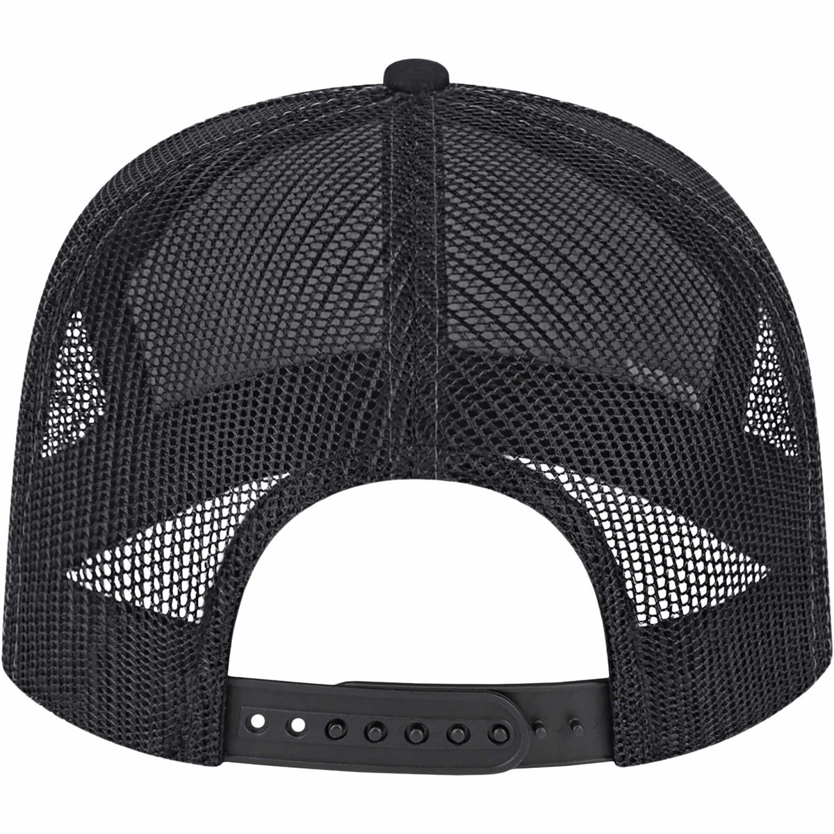 Cap America Seven Panel Trucker Cap Embroidery - Black/Charcoal/White - Back