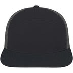 Cap America Seven Panel Trucker Cap Embroidery - Black/Gray - Front