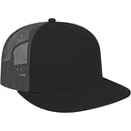 Cap America Seven Panel Trucker Cap Embroidery - Black/Gray - Left Angle