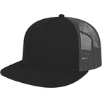 Cap America Seven Panel Trucker Cap Embroidery - Black/Gray - Right Angle
