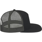 Cap America Seven Panel Trucker Cap Embroidery - Black/Gray - Right Side