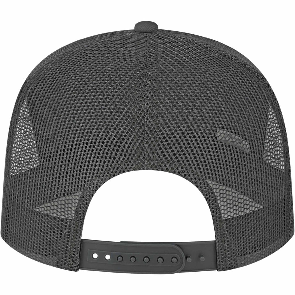 Cap America Seven Panel Trucker Cap Embroidery - Charcoal - Back