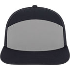 Cap America Seven Panel Trucker Cap Embroidery - Charcoal/Black - Front