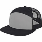 Cap America Seven Panel Trucker Cap Embroidery - Charcoal/Black - Right Angle