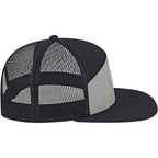 Cap America Seven Panel Trucker Cap Embroidery - Charcoal/Black - Right Side
