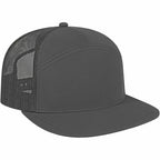 Cap America Seven Panel Trucker Cap Embroidery - Charcoal - Left Angle