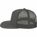 Cap America Seven Panel Trucker Cap Embroidery - Charcoal - Left Side