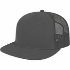 Cap America Seven Panel Trucker Cap Embroidery - Charcoal - Right Angle 2