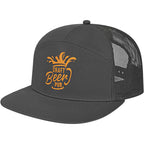Cap America Seven Panel Trucker Cap Embroidery - Charcoal - Right Angle