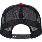 Cap America Seven Panel Trucker Cap Embroidery - Red/Black - Back