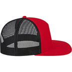 Cap America Seven Panel Trucker Cap Embroidery - Red/Black - Right Side