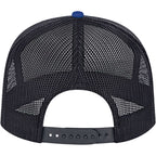 Cap America Seven Panel Trucker Cap Embroidery - Royal/Black - Back