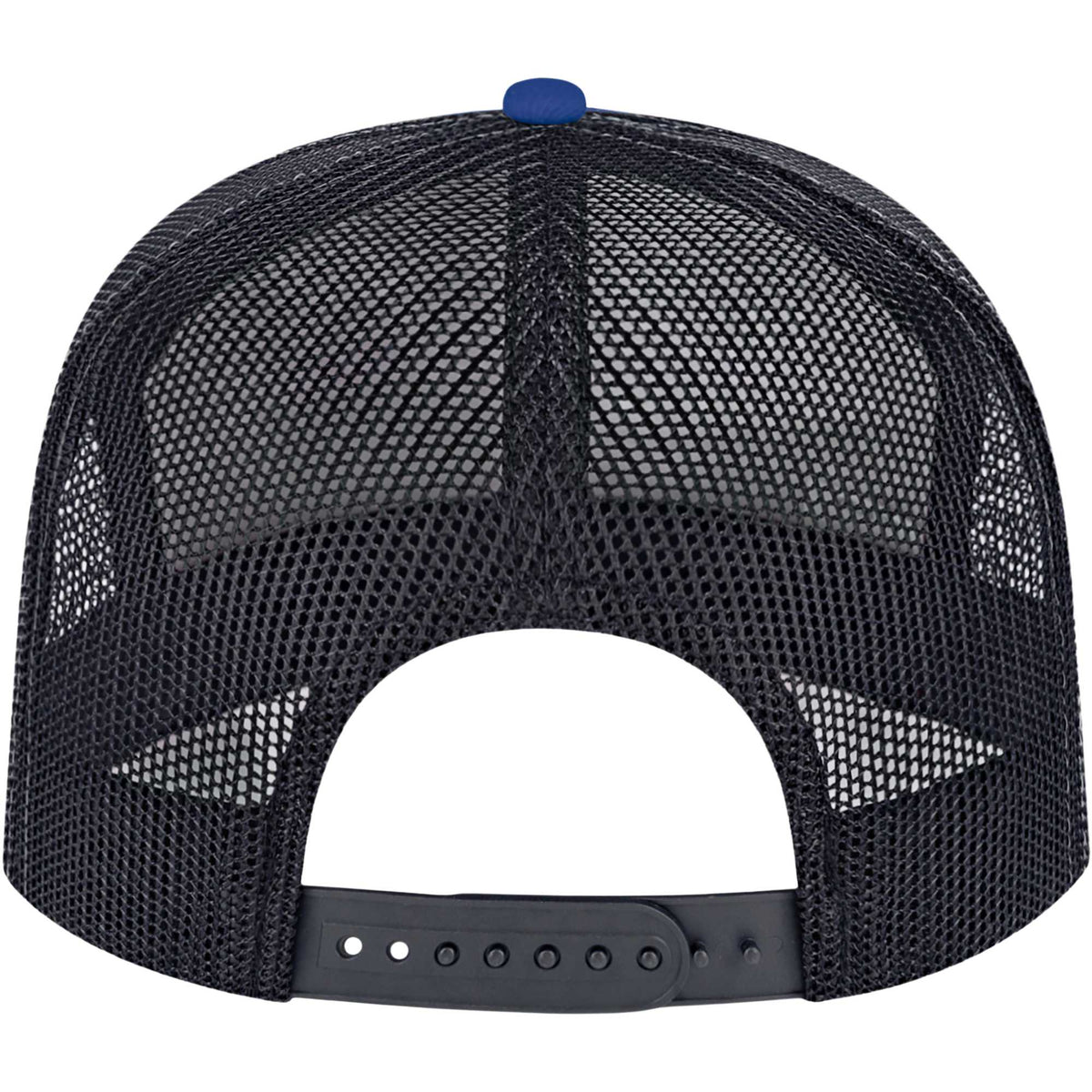 Cap America Seven Panel Trucker Cap Embroidery - Royal/Black - Back