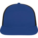Cap America Seven Panel Trucker Cap Embroidery - Royal/Black - Front