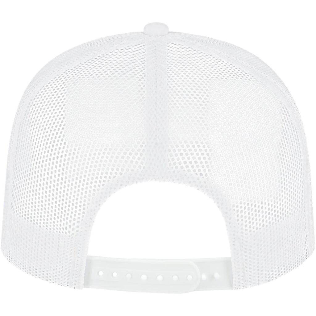 Cap America Seven Panel Trucker Cap Embroidery - White - Back