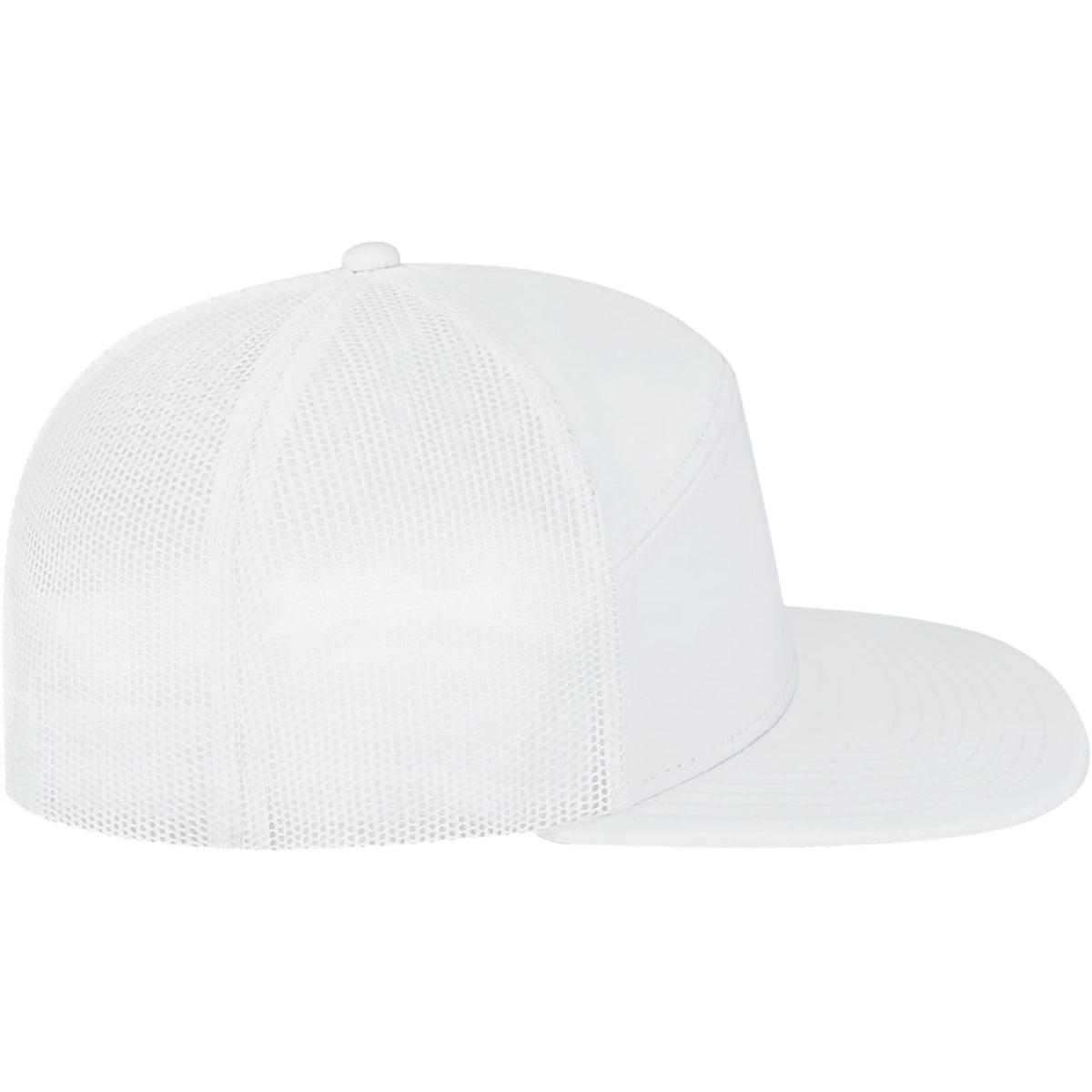 Cap America Seven Panel Trucker Cap Embroidery - White - Right Side