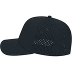 Cap America Water Resistant Perforated Stretch Cap Embroidery - Black - Left Side