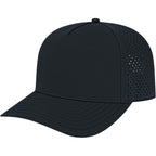 Cap America Water Resistant Perforated Stretch Cap Embroidery - Black - Right Angle
