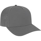 Cap America Water Resistant Perforated Stretch Cap Embroidery - Charcoal - Left Angle