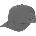 Cap America Water Resistant Perforated Stretch Cap Embroidery - Charcoal - Right Angle