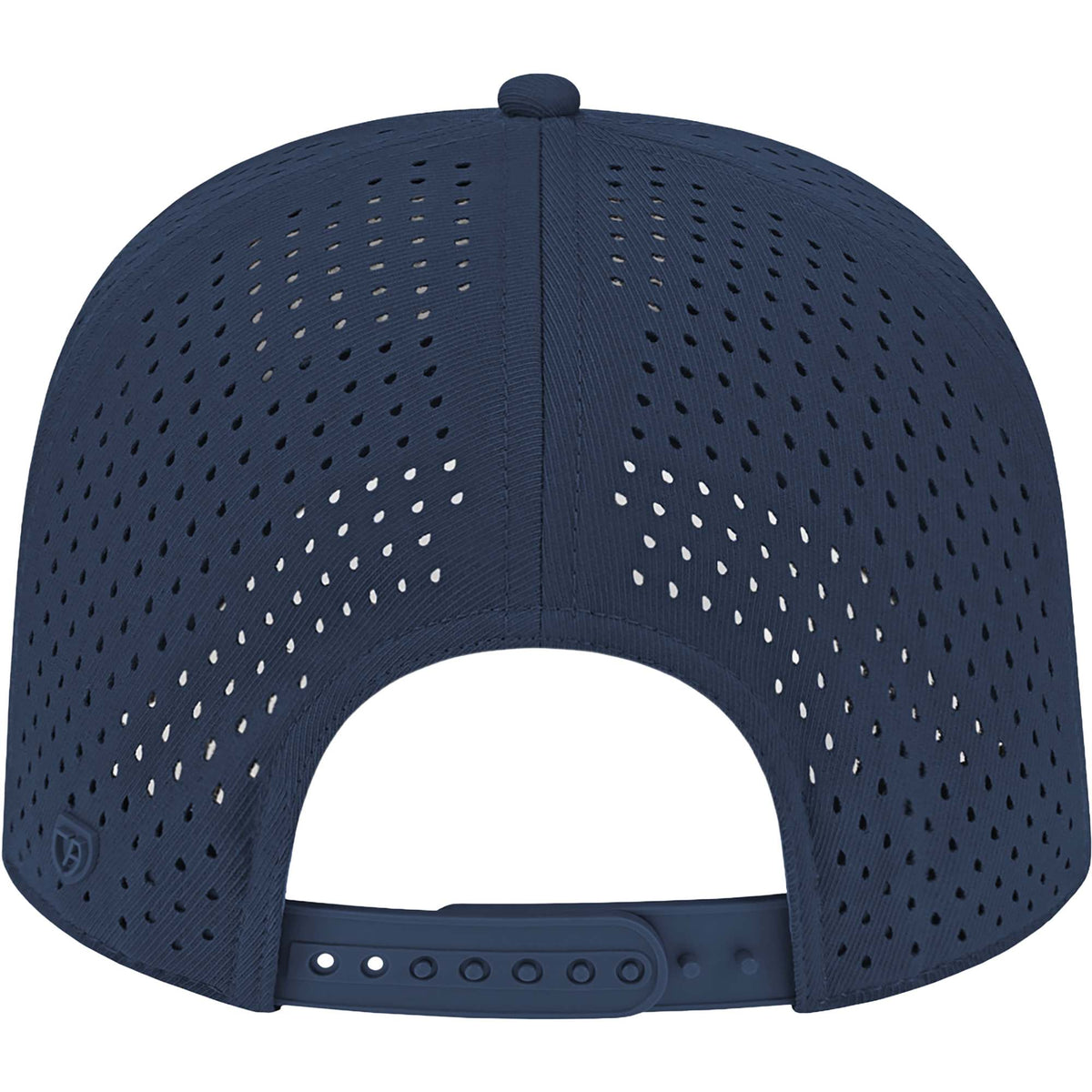 Cap America Water Resistant Perforated Stretch Cap Embroidery - Navy - Back