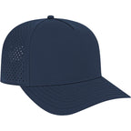 Cap America Water Resistant Perforated Stretch Cap Embroidery - Navy - Left Angle