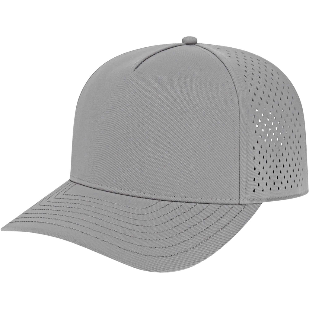 Cap America Water Resistant Perforated Stretch Cap Embroidery - Silver - Right Angle