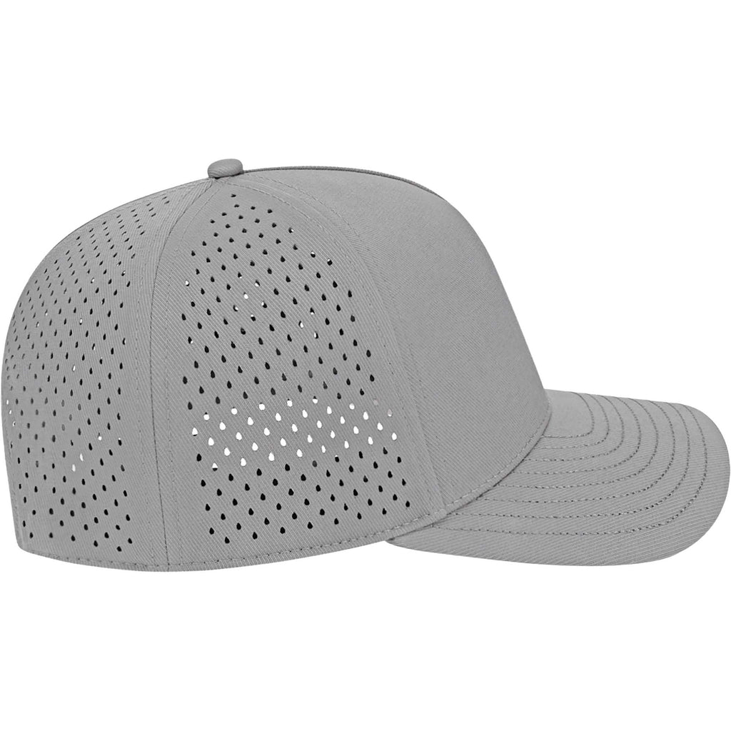 Cap America Water Resistant Perforated Stretch Cap Embroidery - Silver - Right Side