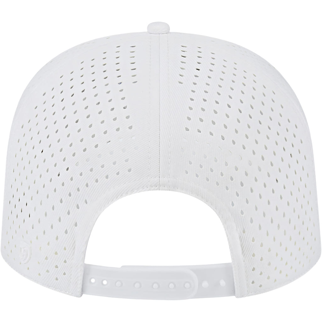 Cap America Water Resistant Perforated Stretch Cap Embroidery - White - Back