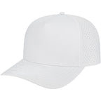 Cap America Water Resistant Perforated Stretch Cap Embroidery - White - Right Angle 2