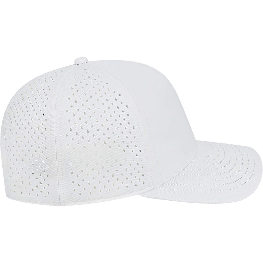 Cap America Water Resistant Perforated Stretch Cap Embroidery - White - Right Side