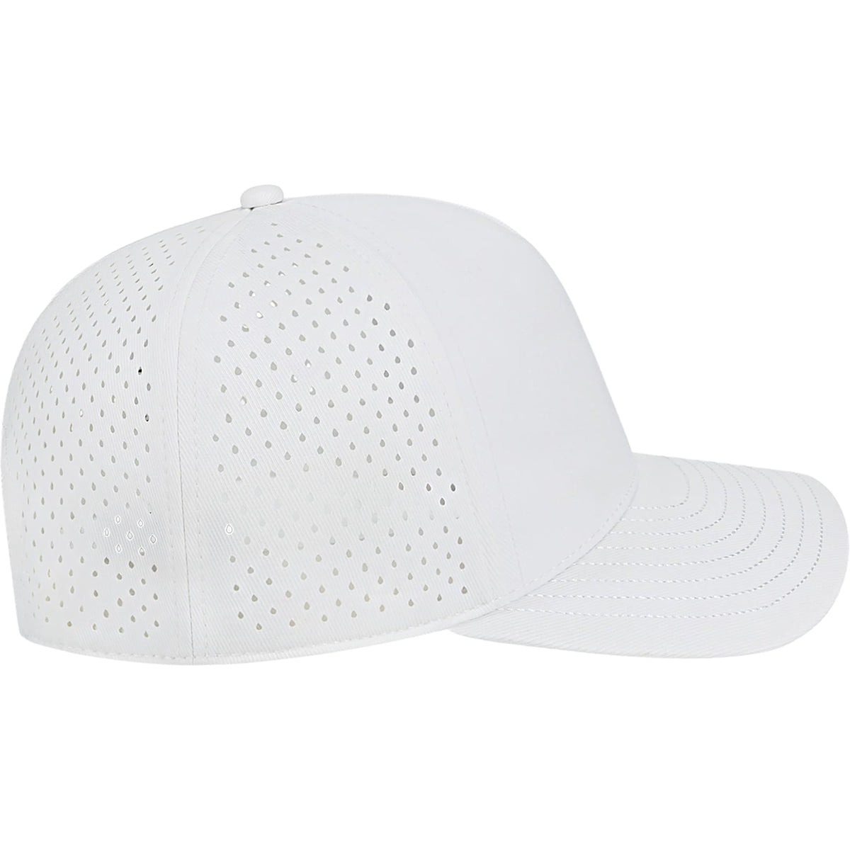 Cap America Water Resistant Perforated Stretch Cap Embroidery - White - Right Side