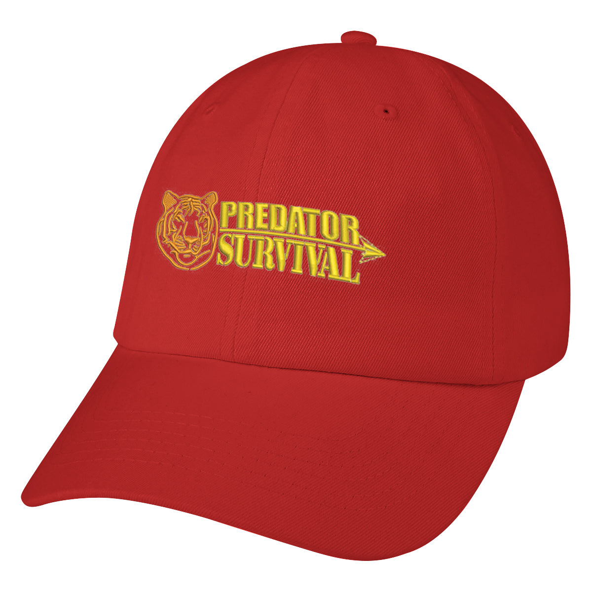 Cap in Washed Cotton - Red - Embroidery